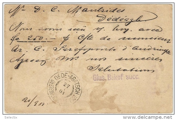 Greece 1901 Trieste To Alexandroupolis - Austrian Post Office In Dede-Agatch - Ottoman Turkey - Dedeagh