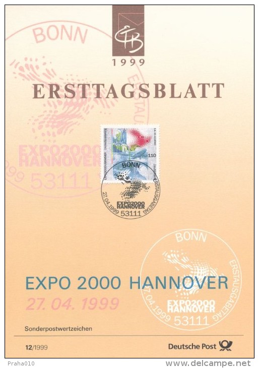 BRD / First Day Sheet (1999/12) 53111 Bonn: EXPO 2000 Hannover - 2000 – Hannover (Germania)