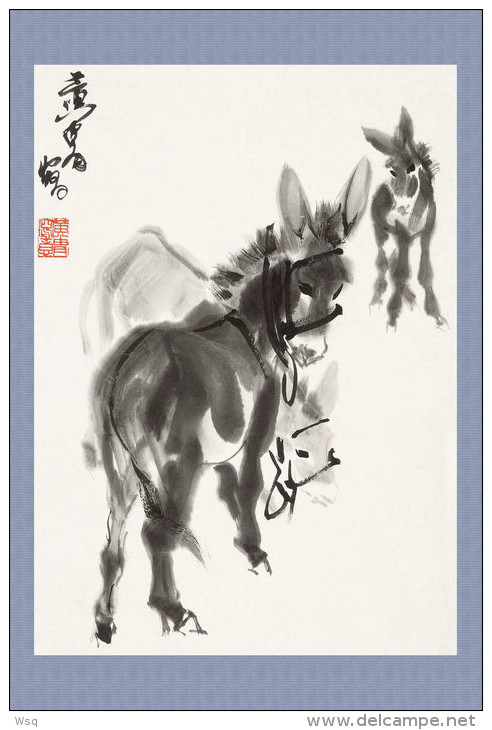 (N54-056  )  Anes Esel Donkey Burros Y Asnos, Postal Stationery-Entier Postal-Ganzsache-Postwaar Destuk - Anes