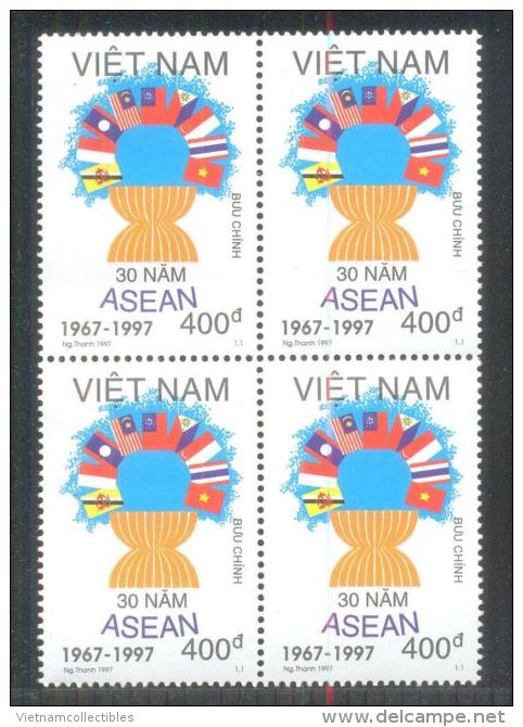 Block 4 Of Vietnam Viet Nam MNH Perf Stamp 1997 : 30th Foundation Anniversary Of ASEAN (Ms762) - Vietnam