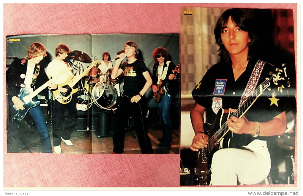 2 Kleine Musik Poster  Gruppe Teens ( Robby Bauer ) -  1 Rückseite : Louis De Funes ,  Von Bravo Ca. 1982 - Plakate & Poster
