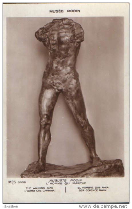 France- Carte Postale Neuf -Sculpture- Auguste Rodin- L'Homme Qui Marche - 2/scans - Sculptures