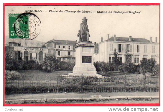 CPA 07 ANNONAY Place Du Champ De Mars Statue De Boissy D' Anglas - Annonay