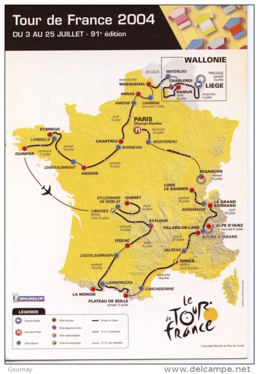 Tour De France Juillet 2004 Géographique 91è édition Cyclisme (dynapost) - Cycling