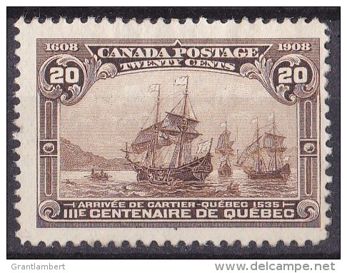 Canada 1908 Quebec Tercentenary 20c Brown MH* SG 195, SC 103 - Nuevos