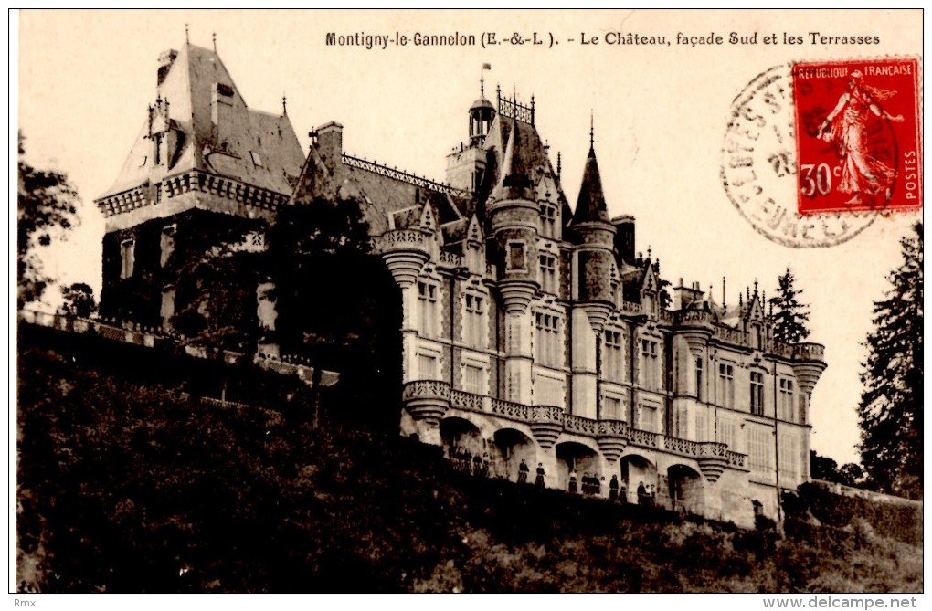 MONTIGNY Le CANNELON  Le Chateau Facade Sud Et Les Terrasses  Carte En  Bon état écrite Timbrée - Montigny-le-Gannelon