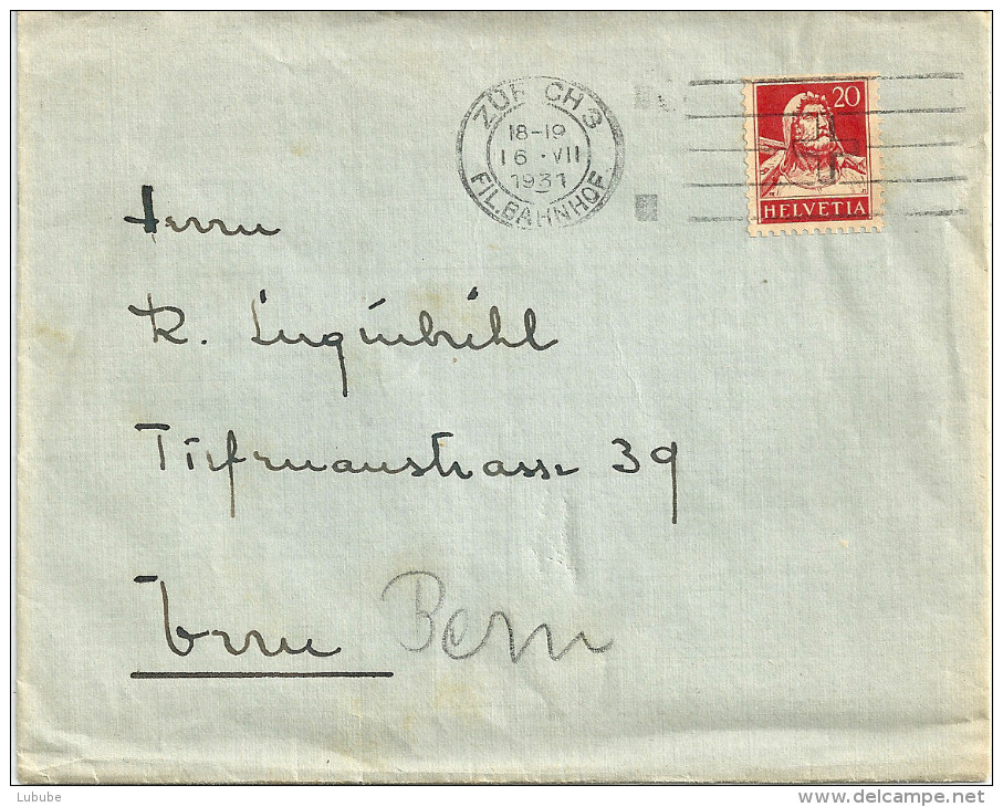 Brief  Zürich - Bern             1931 - Rouleaux