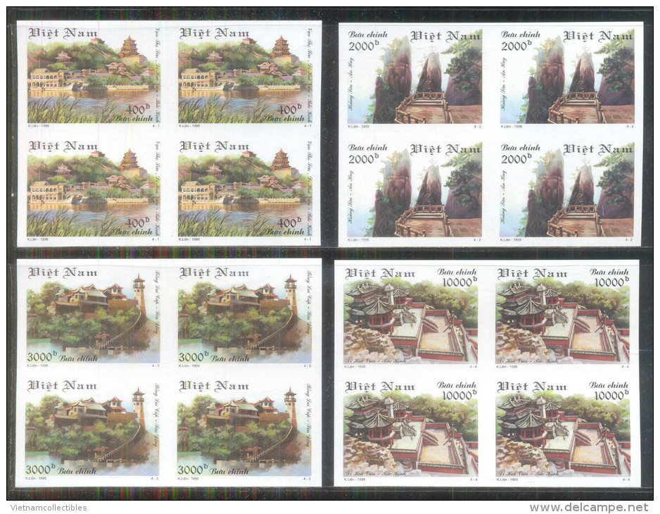 Blocks 4 Of Vietnam Viet Nam MNH Imperf Stamps 1999 : CHina CHinese Landscape (Ms811) - Viêt-Nam