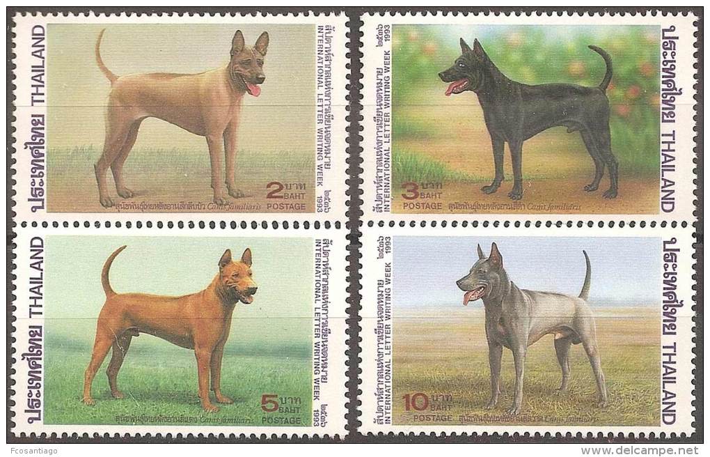 ANIMALES - THAILANDIA 1993 - Yvert #1543/46 - MNH ** - Perros