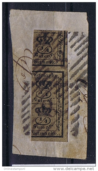 Deutsche Reich, Braunschweig Mi 9 Strip Of 3x, 1857 , Teilung / SStreife - Brunswick