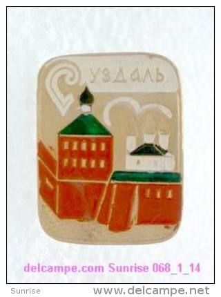 Set Russia And Soviet Towns 6: Suzdal - Kremlin / Soviet Badge USSR _068_1_14_t3946 - Cities