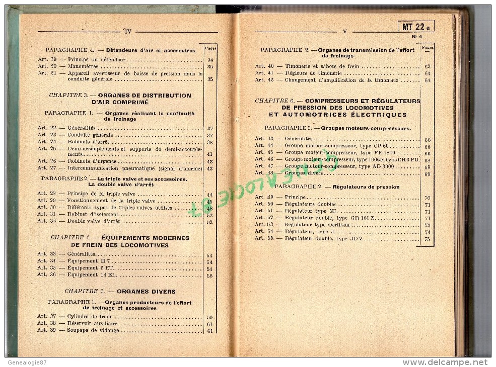 SNCF- SUPERBE NOTICE TECHNIQUE CHEMINS DE FER  GARE -MANUEL DU FREIN CONTINU- MARS 1950 - Bahnwesen & Tramways