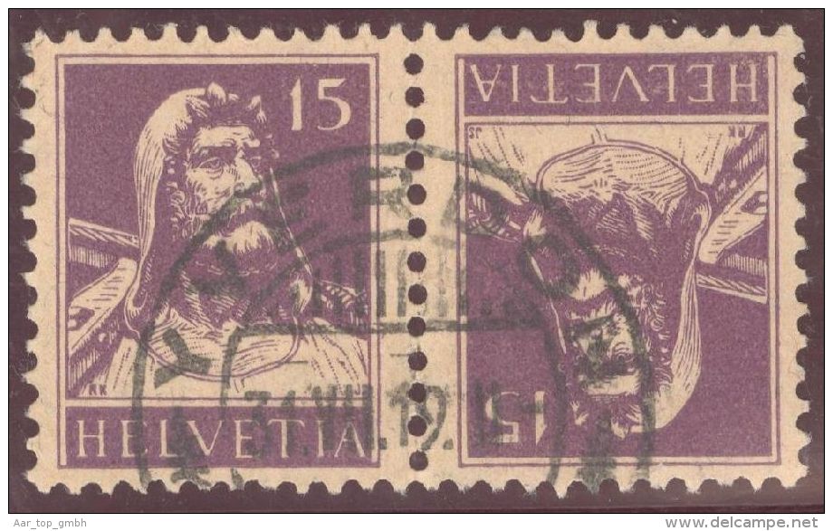 Schweiz Kehrdruck Zu#K9 Gestempelt Yverdon 1919-07-31 - Tete Beche