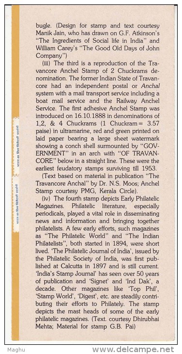 Stamped Information On World Philatelic Exhibition, Philately, Shell, Coach, Jounalism, Penny Black 1840, India 1989 - Philatelic Exhibitions