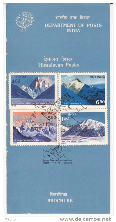 Stamped Information On Himalayan Peaks Geography, Spiritual Mountain Hinduism, Buddhism, Climbing Expedition, India 1988 - Geography