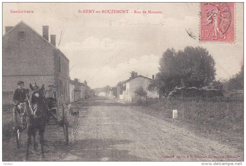 SAINT REMY En BOUZEMONT,  Rue De Moncetz, Caleche En Gros Plan - Saint Remy En Bouzemont