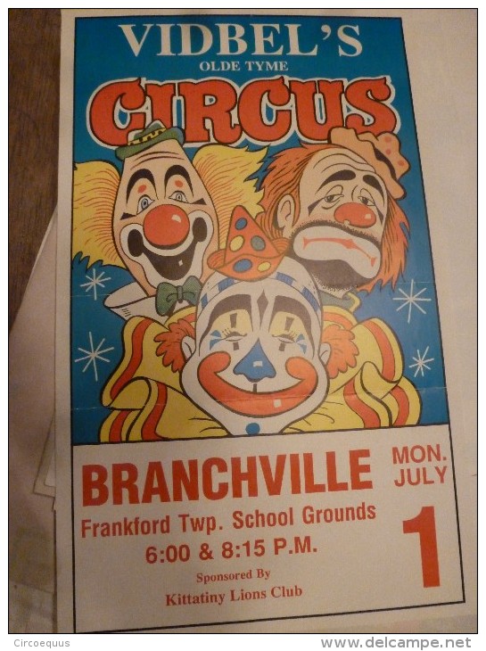 Circus Cirque Circo Zirkus Affiche Circo Vidbel Usa - Affiches