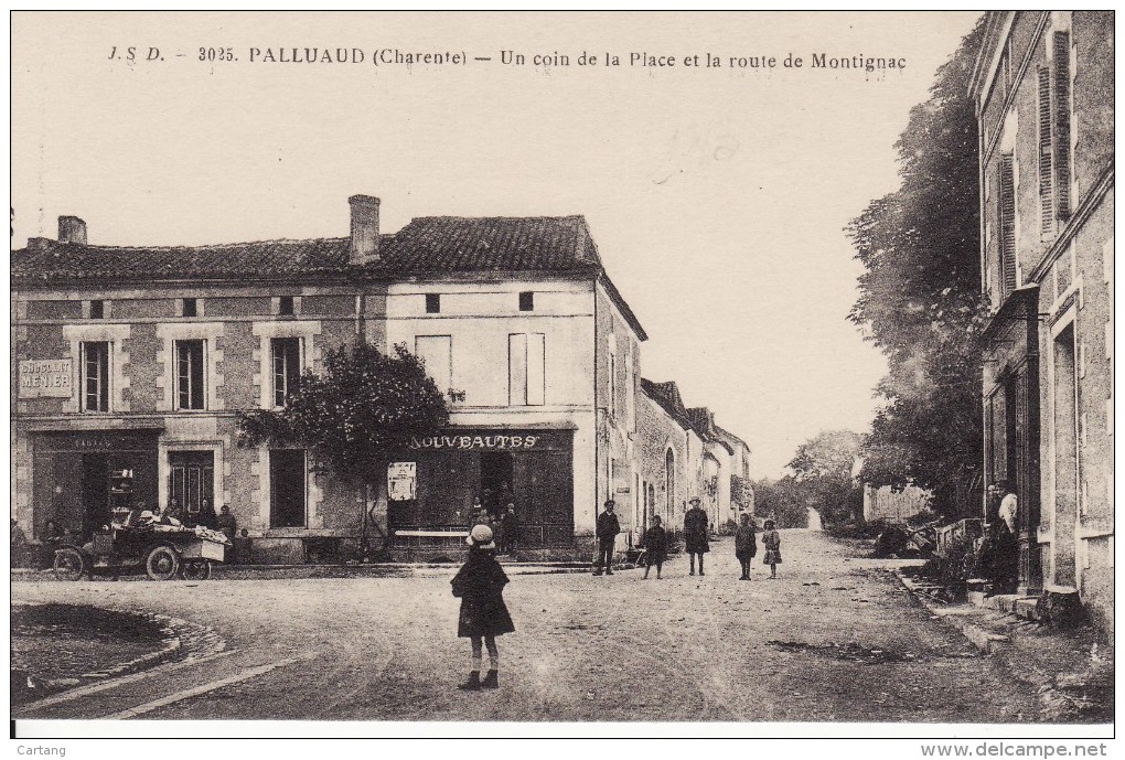 PALLUAUD - Un Coin De La Place Et La Route De Montignac - Autres & Non Classés