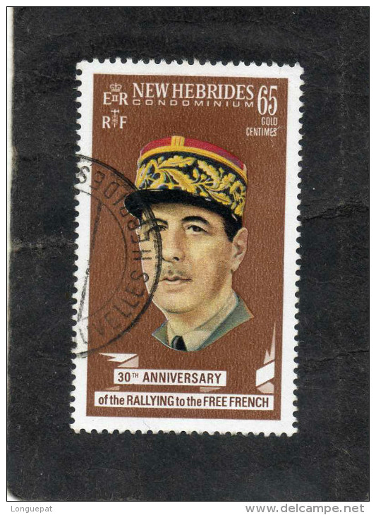 NOUVELLES-HEBRIDES : Général Charles DE GAULLE : 30 Du Ralliement à La "France-Libre" - Légende En Anglais - Used Stamps