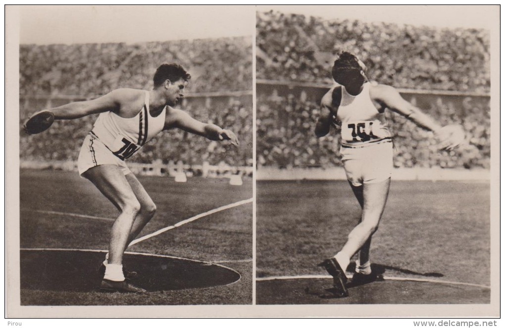 JEUX OLYMPIQUES DE BERLIN 1936  : CARPENTER ( USA ) LANCEMENT DU DISQUE - Olympische Spelen