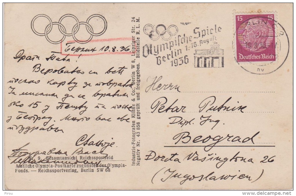 JEUX OLYMPIQUES DE BERLIN 1936  : GESAMTANSICHT REICHSSPORTFELD - Jeux Olympiques