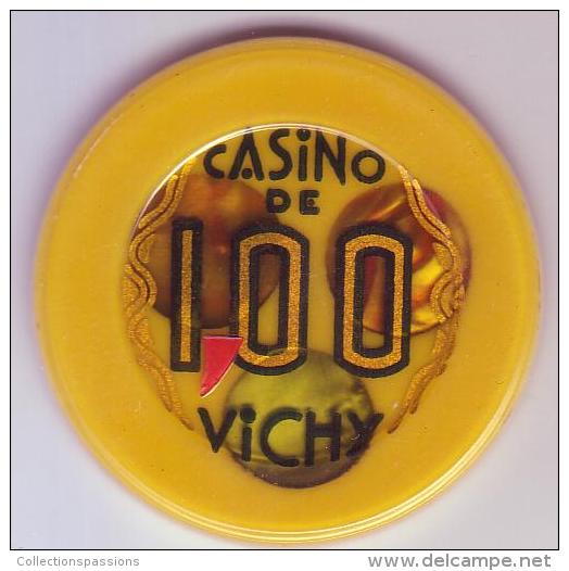 CASINO DE VICHY - Jeton De 100 Francs Avec Rajout D'une Virgule Pour Le Passage Au Nouveau Franc - Casino