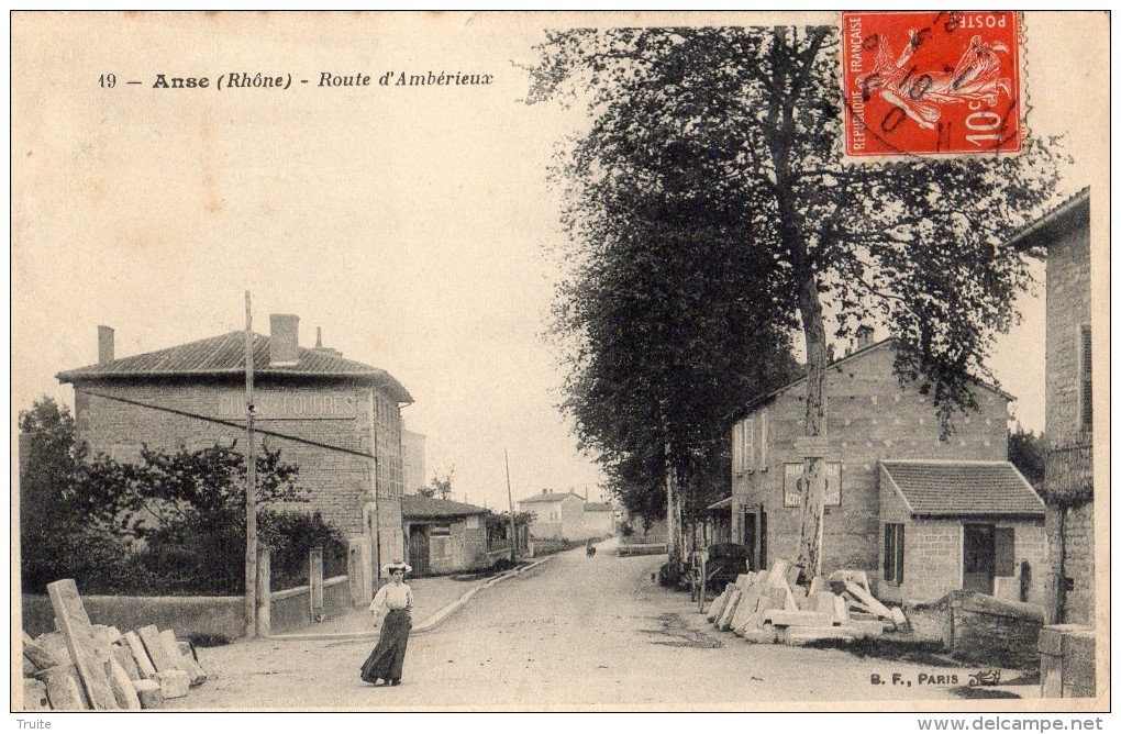 ANSE ROUTE D'AMBERIEUX ANIMEE 1910 - Anse