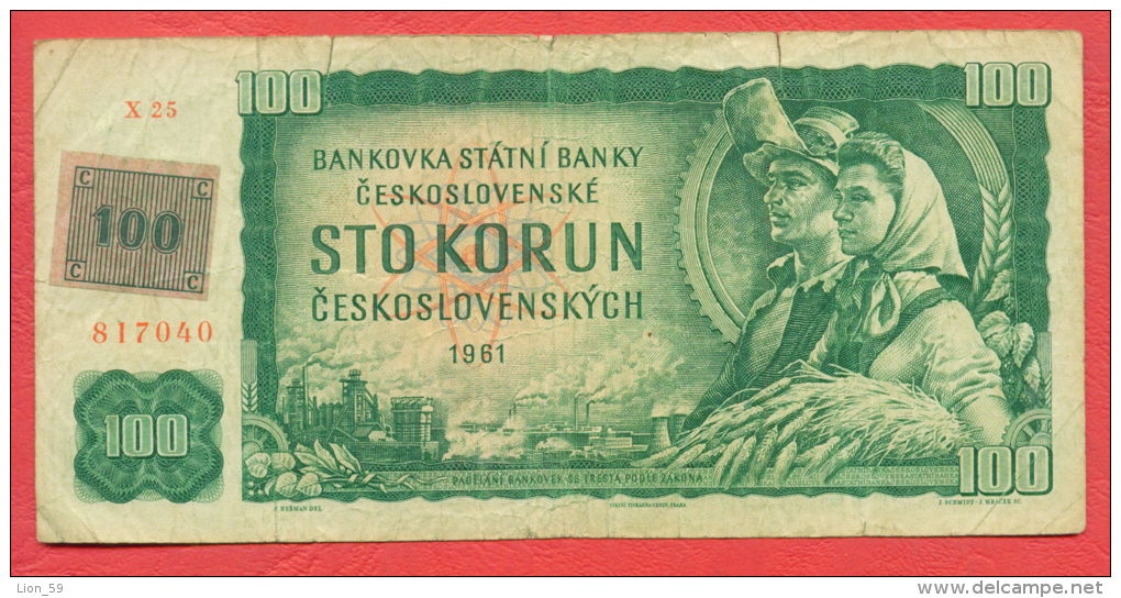 B391 / 100 TOLARJEV - 100 KORUN Czechoslovakia 1961 -  Slovenia Slowenien  - Banknotes Banknoten Billets Banconote - Slovénie