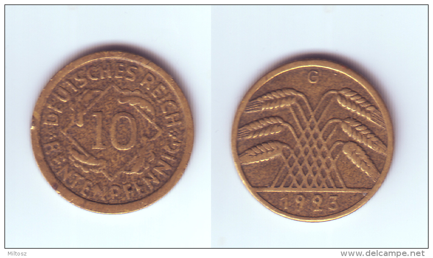 Germany 10 Rentenpfennig 1923 G - 10 Rentenpfennig & 10 Reichspfennig