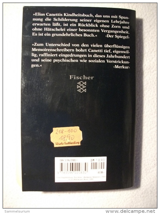 Elias Canetti "Die Gerettete Zunge" Geschichte Einer Jugend - Biographies & Mémoires