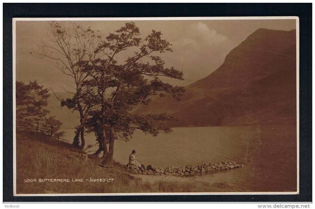 RB 972 - Early Judges Real Photo Postcard -  Woman Knitting? - Buttermere Lake District - Cumbria - Buttermere