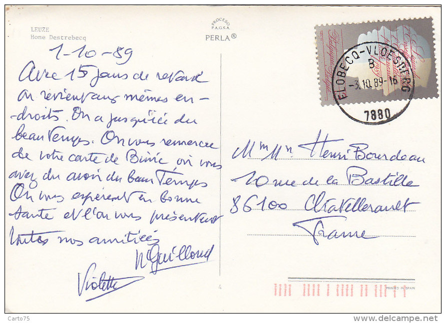 Belgique - Leuze - Home Destrebecq - Postal Mark - Somme-Leuze