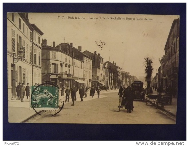 BAR LE DUC Boulevard De La Rochelle Et Banque Varin Bernier 1909 - Bar Le Duc