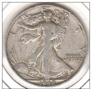 ESTADOS UNIDOS 1942.LIBERTY WALKING.CECA ·D· (DENVER) 1/2 DOLLAR.PLATA EBC   .CN1186 - 1916-1947: Liberty Walking