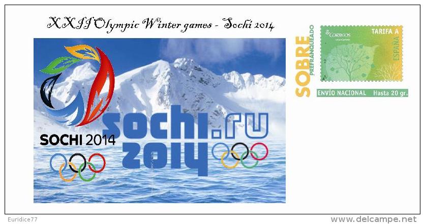 Spain 2014 - XXII Olimpics Winter Games Sochi 2014 Special Prepaid Cover - Winter 2014: Sotschi