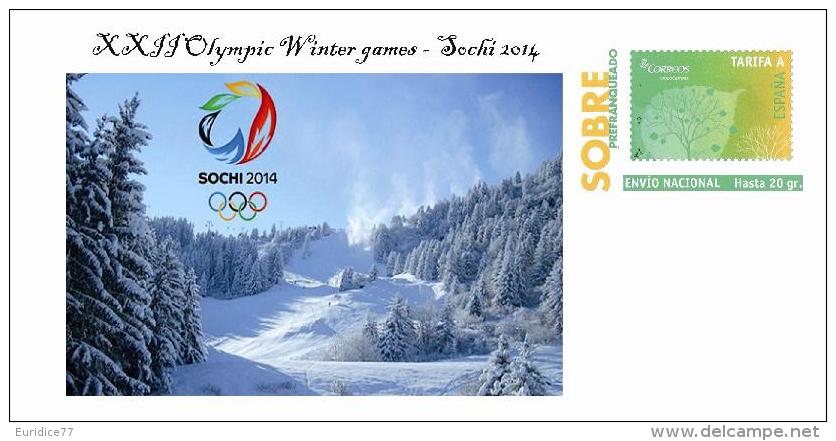 Spain 2014 - XXII Olimpics Winter Games Sochi 2014 Special Prepaid Cover - Winter 2014: Sochi