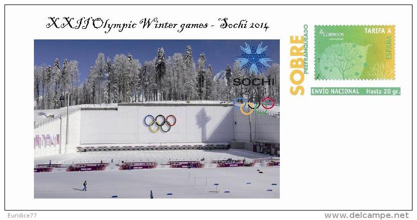 Spain 2014 - XXII Olimpics Winter Games Sochi 2014 Special Prepaid Cover - Winter 2014: Sotschi