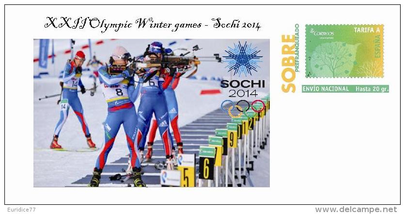 Spain 2014 - XXII Olimpics Winter Games Sochi 2014 Special Prepaid Cover - Winter 2014: Sochi