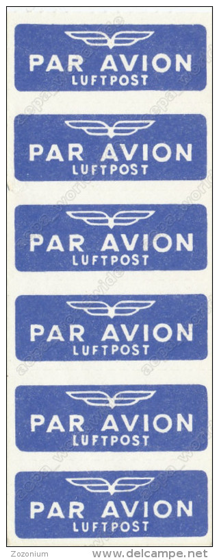 PAR AVION LUFTPOST 6 LABELS - Pinzetten, Lupen, Mikroskope