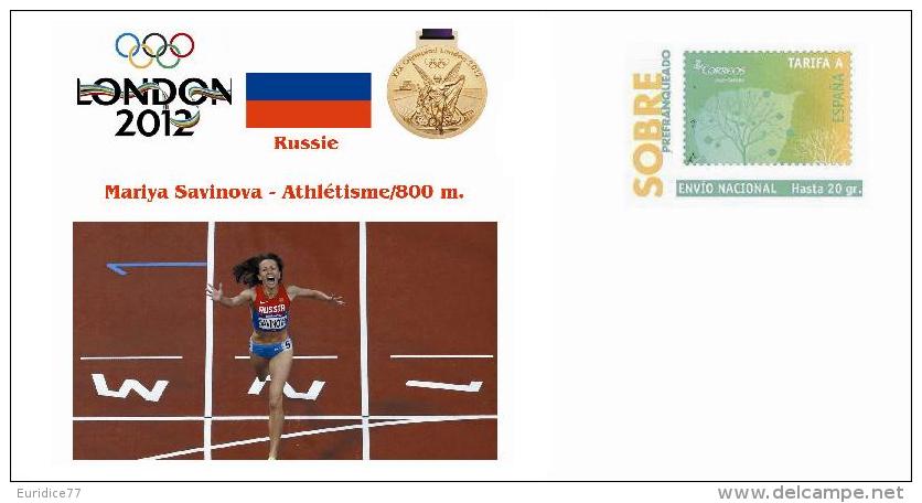 Spain 2014 - Olympic Summer Games London 2012 - Russia Gold Medals Special Prepaid Cover - Summer 2012: London