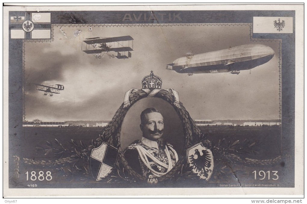 S.M KAISER WILHELM II -1888-1913 Zum 25 Jährigen Regierungs-Jubiläum -Avion-Dirigeable-Aviation-Royauté-Deutschland - Dirigeables