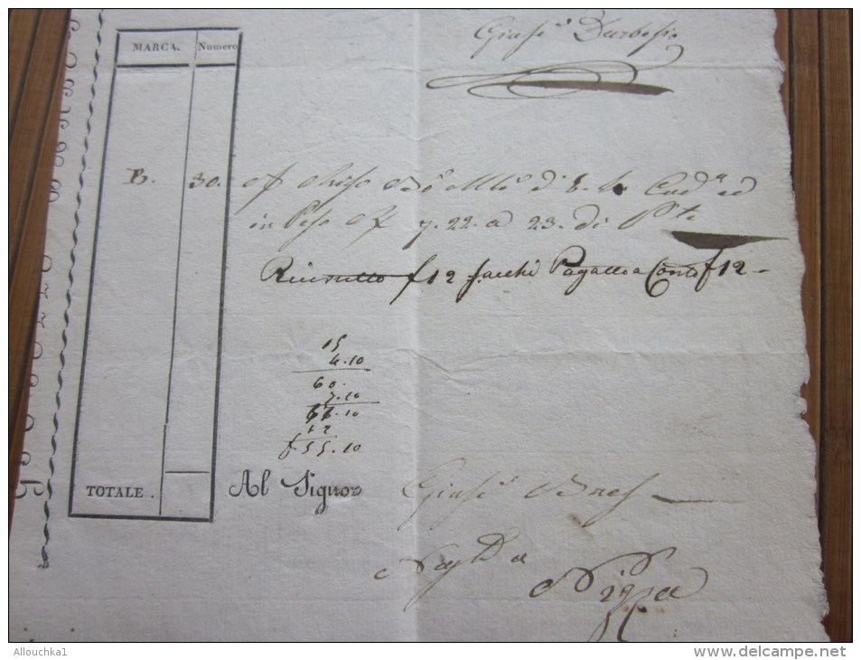 RARE 1828 Lettera Di Vettura + Fiscale G.D. Negoziante In Torino Italie Italia &gt;G. Bresso - Brés &gt; Nizza Nice Fran - Italia