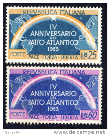 Patto Atlantico - 1953 - Serie Di Due Valori (Sassone 723-724) MNH** - 1946-60: Nuovi