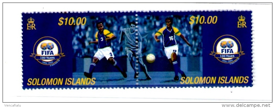 Solomon Isl. - 100 Years Of FIFA, Set Of 2 Stamps, MNH - Nuevos