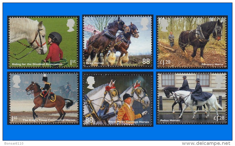 GB 2014-0002, Working Horses, Set Of 6 Stamp MNH - Neufs