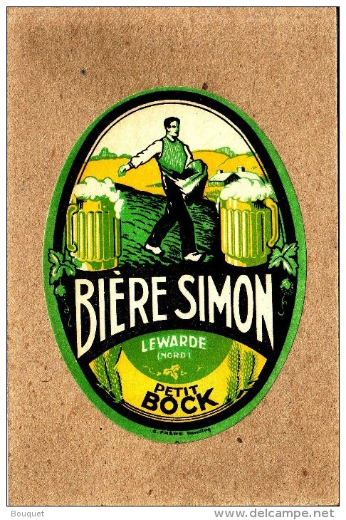 ETIQUETTE - NORD - LEWARDE - BIERE SIMON - PETIT BOCK - 106 X 78 Mm - Bière