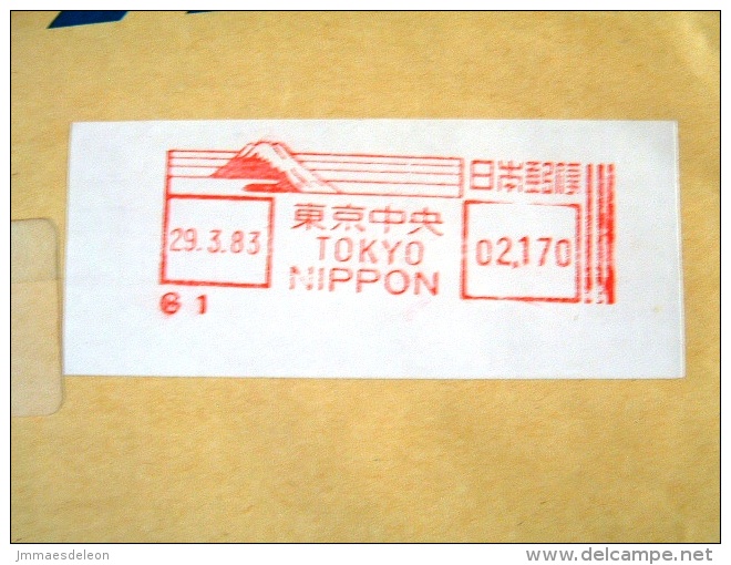 Japan 1983 Bank Registered Cover - Machine Franking - Mountain - Lettres & Documents
