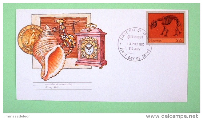 Australia 2080 FDC Cover - Museum Day Shell Coin Clock Squeleton - Brieven En Documenten