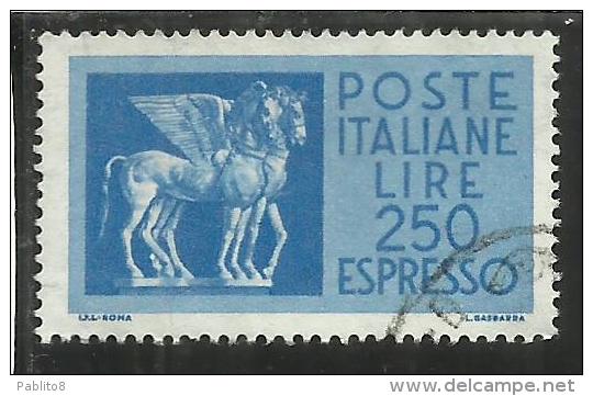 ITALIA REPUBBLICA ITALY REPUBLIC 1968 1976 ESPRESSI SPECIAL DELIVERY ESPRESSO PEGASO 1974 LIRE 250 USATO USED OBLITERE' - Correo Urgente/neumático