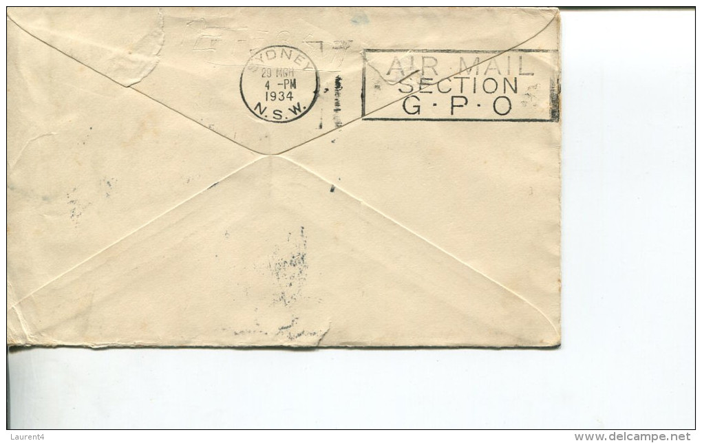 (338) New Zealand Airmail Cover To Australia - 1934 - Travelled On Flight On Southern Cross - VERY SCARCE ITEMS - Covers & Documents